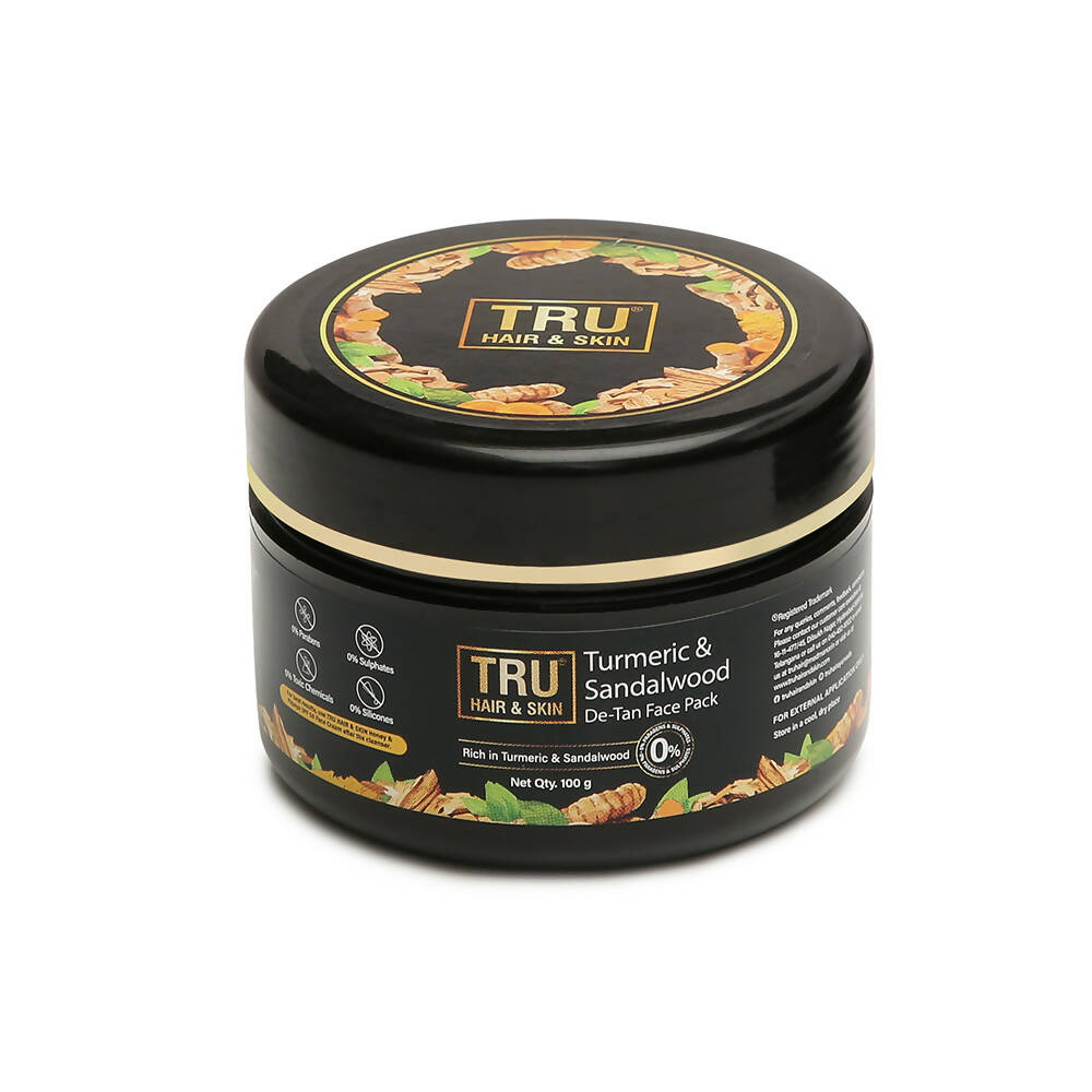 Tru Hair & Skin Turmeric & Sandalwood De-Tan Face Pack | Grocsy