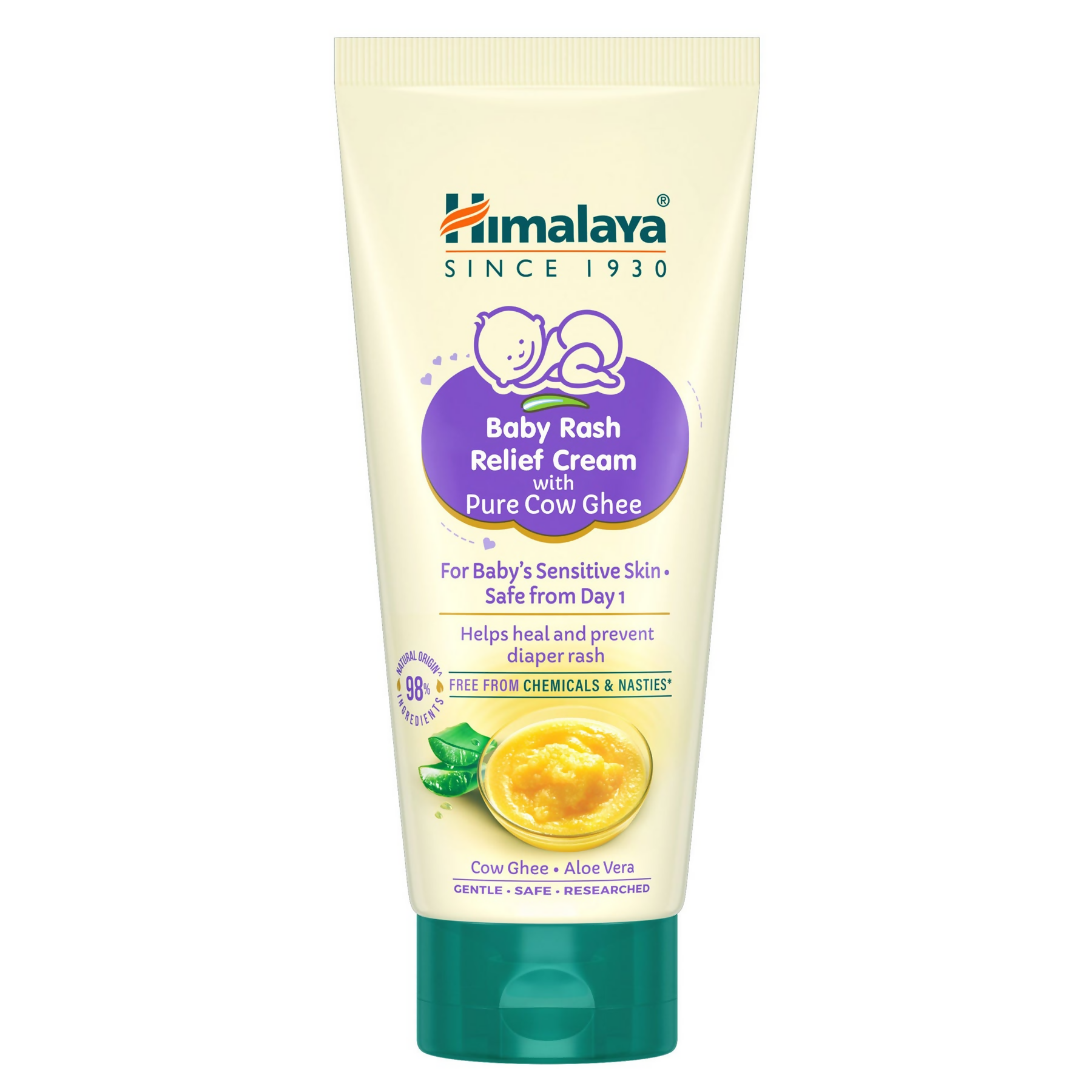 Himalaya Herbals Baby Rash Relief Cream with Pure Cow Ghee | Grocsy