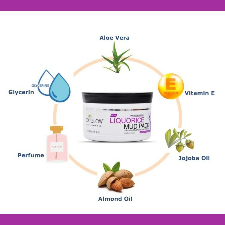 Oxyglow Herbals Liquorice Mud Pack | Grocsy