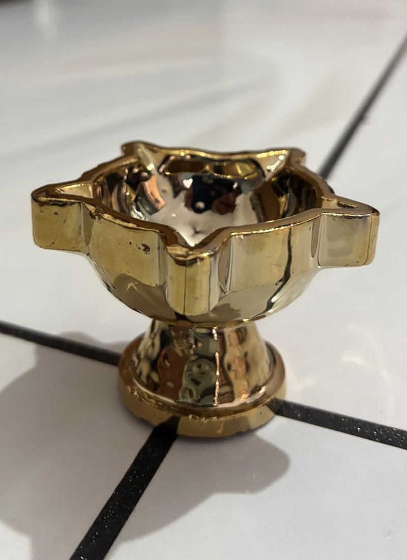 Wood estate Crafted From Metal Designer Diya | Grocsy