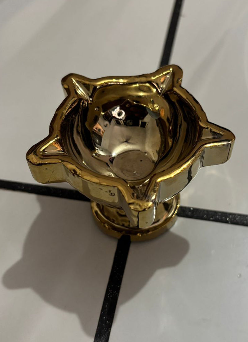 Wood estate Crafted From Metal Designer Diya | Grocsy