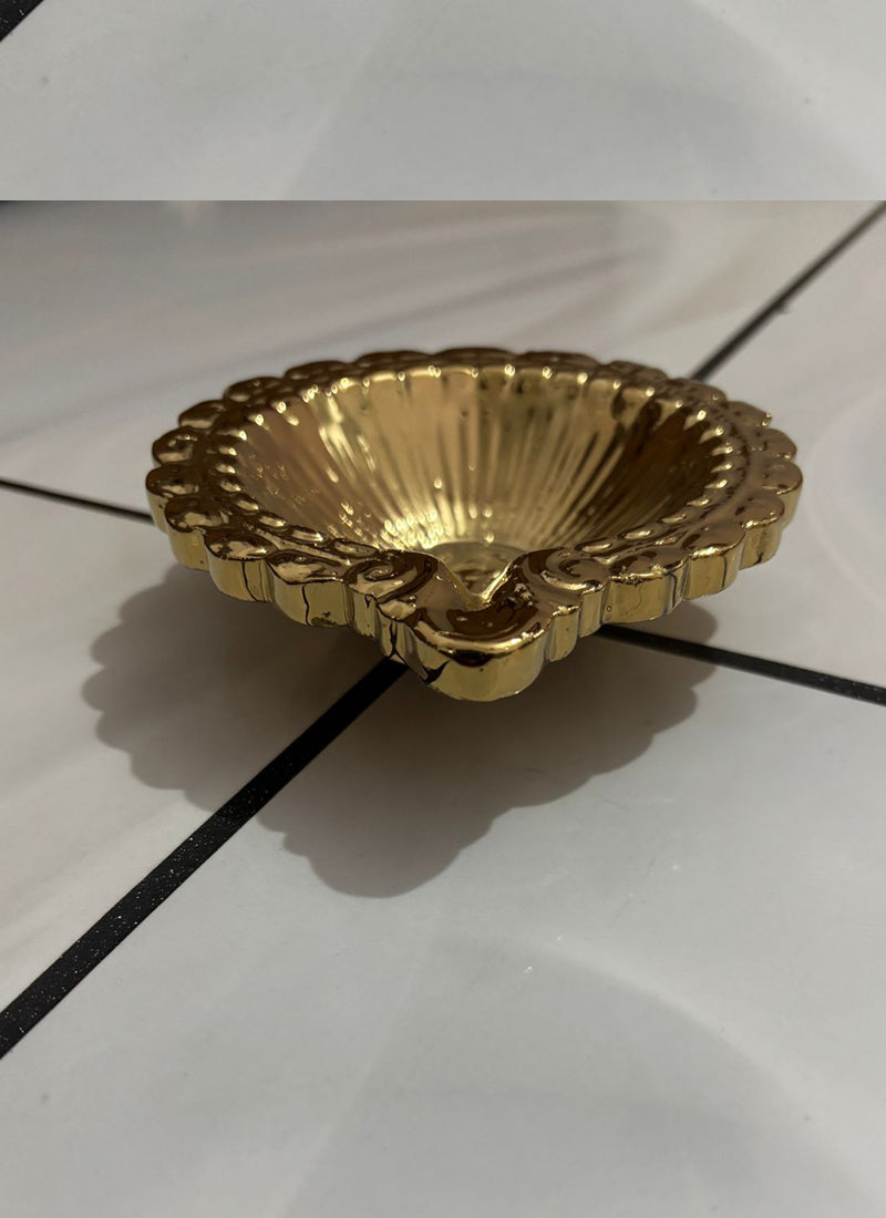 Wood estate Crafted From Metal Designer Diya | Grocsy