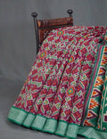 Combination Of Jamuni Colour With Patola Print Semi Chanderi Saree With Contrast Blouse By Gayathri Reddy Designer Studio | Grocsy