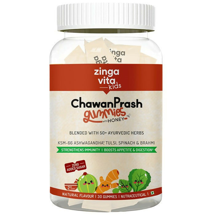 Zingavita Chawanprash Gummies with Honey for Kids (2+ yrs) Natural Flavor