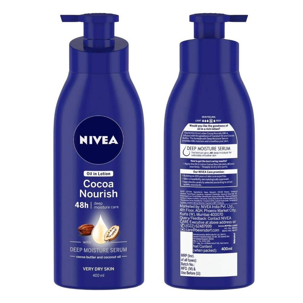 Nivea Body Lotion for Very Dry Skin, Cocoa Nourish | Grocsy