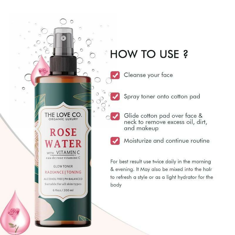 The Love Co. Rose Water Spray For Face | Grocsy