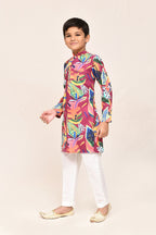 Joban Fashion Cotton Silk Multicolor Kurta With Straight Fit Pant | Grocsy