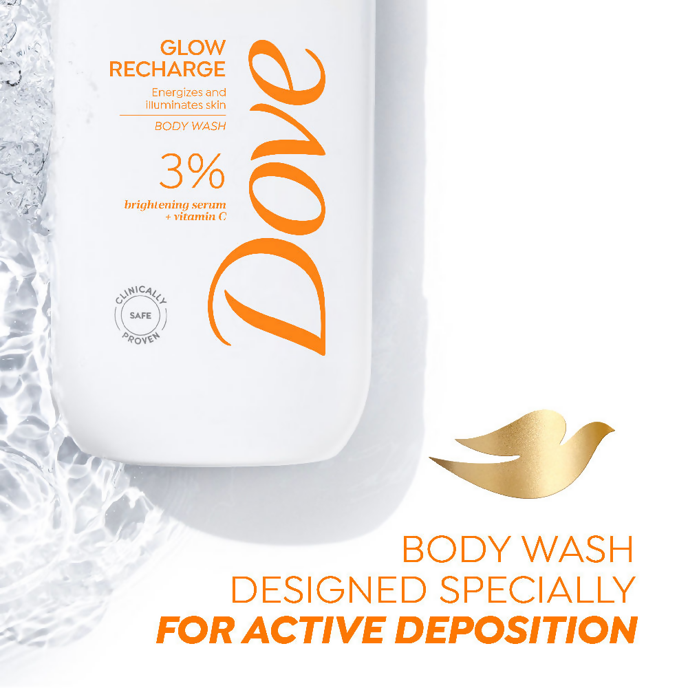 Dove Glow Recharge Exfoliating Serum Body Wash with 3% Brightening Serum + Vitamin C | Grocsy