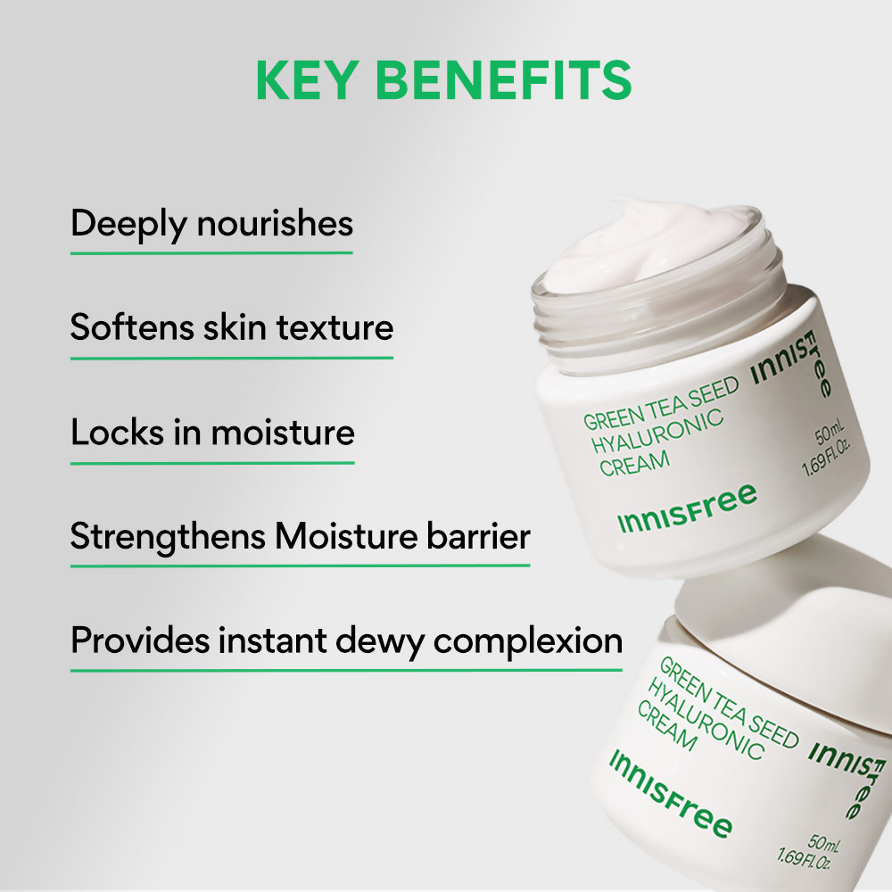 Innisfree The Green Tea Seed Cream With Hyaluronic Acid | Grocsy