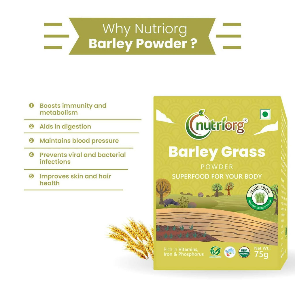 Nutriorg Certified Organic Barley Grass Powder | Grocsy