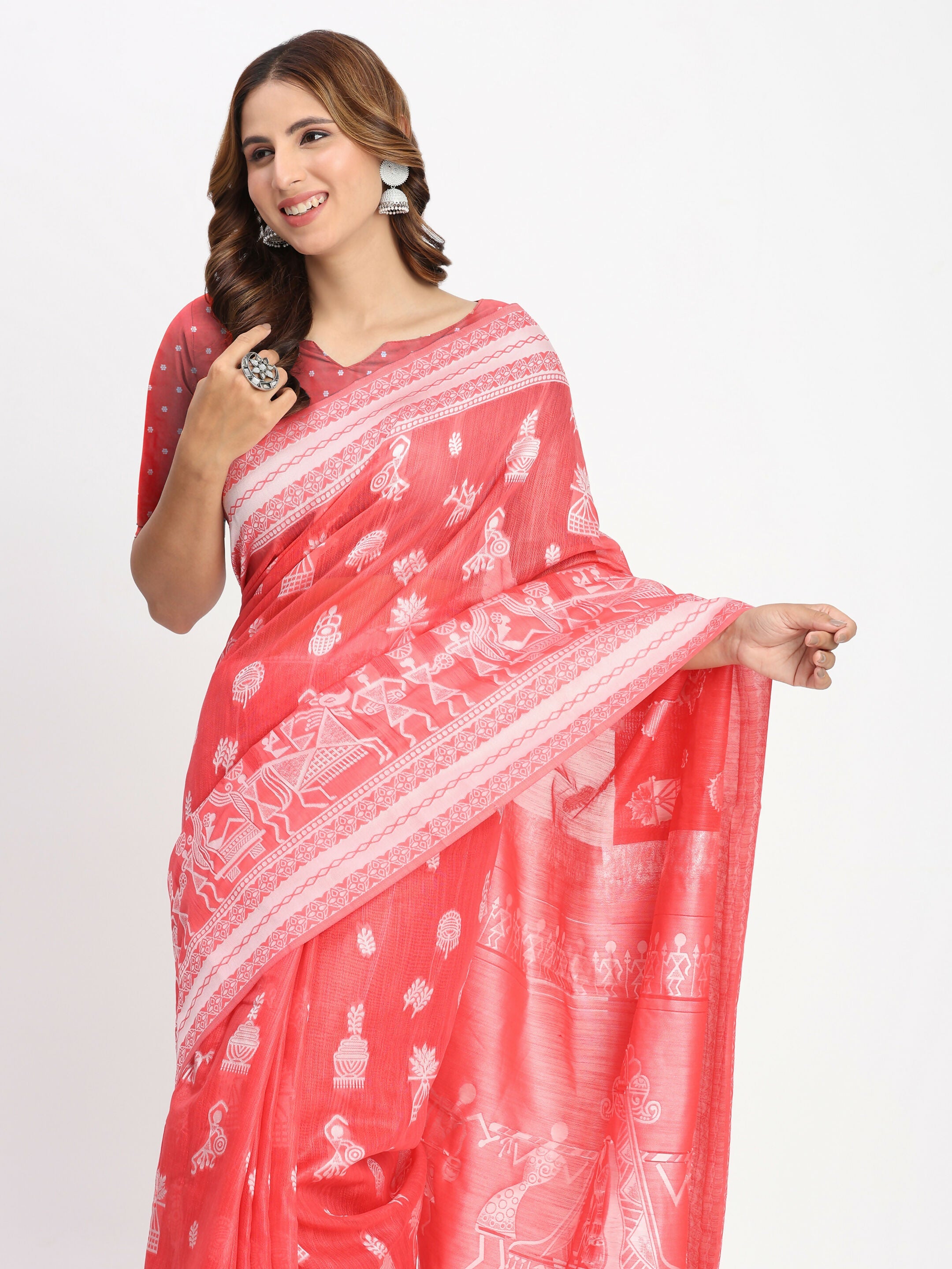 Shree Shyam Fashion Linen Cotton Sky Blue Saree | Grocsy