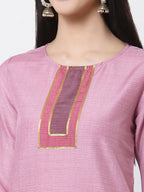 Myshka Pink Cotton Printed Full Sleeve Round Neck Casual Kurta | Grocsy