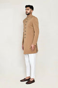 Joban Fashion Chiku Colored Terry Rayon Fabric Indo Western With Straight Fit Pant | Grocsy