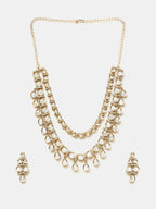 Ruby Raang 3-Layered Neck Piece With Earrings | Grocsy