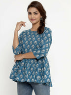 Miravan Women's Cotton Floral Print Tunics | Grocsy