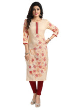 Snehal Creations Pleasing Peach Rayon Textured Print Long Kurta For Women | Grocsy