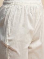 White And Yellow Pure Cotton Floral Printed Anarkali Kurta And Bottom With Dupatta - Akashara | Grocsy