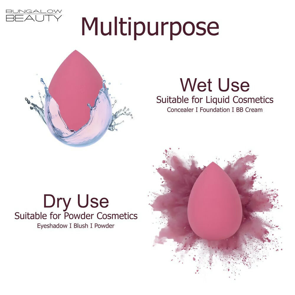 BUNGALOW BEAUTY Makeup Blending Sponge - Pack of 3 | Grocsy