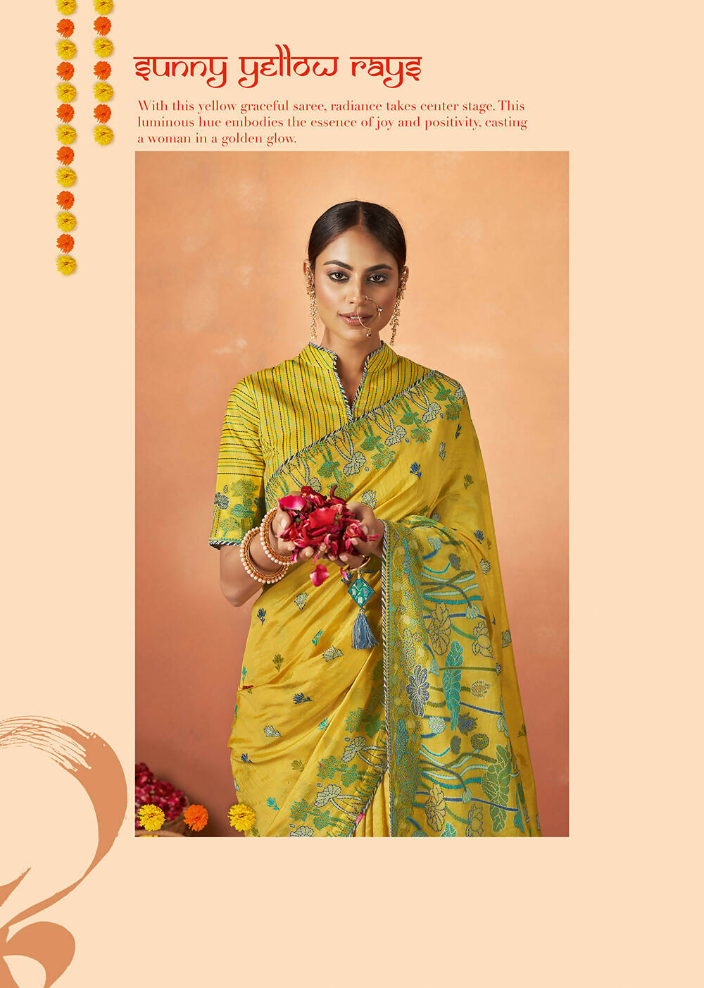 Yellow Tusser Silk Woven Design Saree With Unstitched Blouse Piece - Norita Royal Pradha | Grocsy