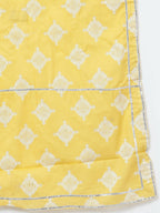 Myshka Women Yellow Floral Pure Cotton Kurti with Palazzos With Dupatta | Grocsy