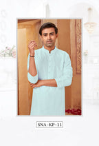 Joban Fashion Light Blue Art Silk Kurta Pyjama | Grocsy