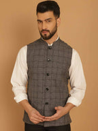 Even Apparels Nehru Jacket With Welt Pockets - Grey | Grocsy