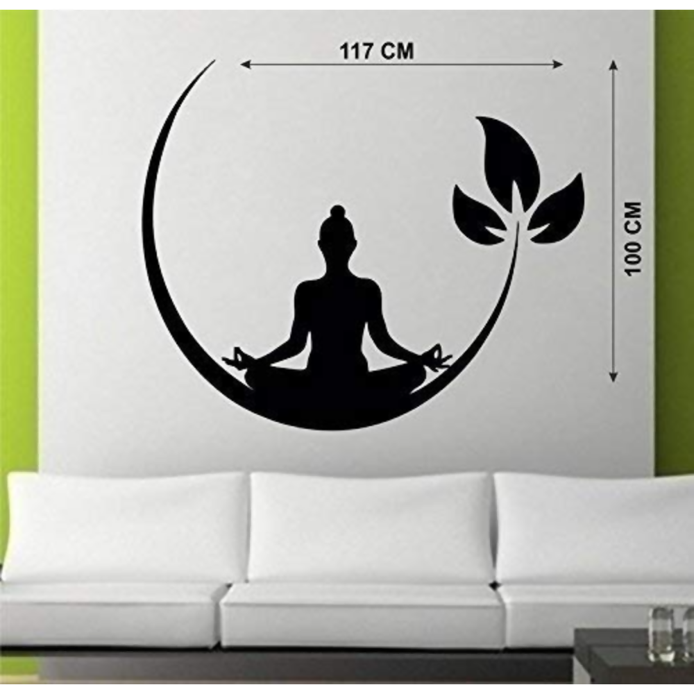 Techgifti Vinyl Religious Meditating Buddha Wall Sticker (117 x 100 cm) | Grocsy