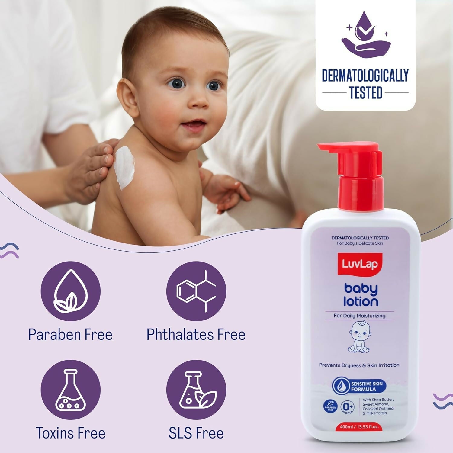 LuvLap Baby Shampoo + Baby Lotion Combo Set | Grocsy