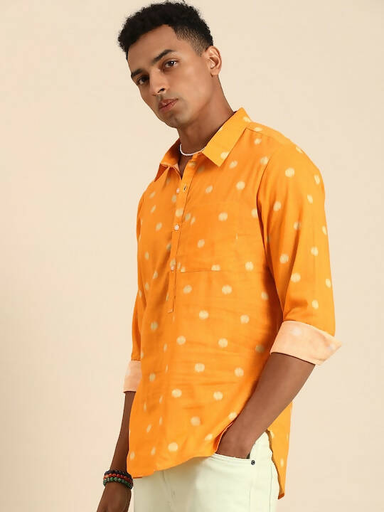 Mustard Men Pure Cotton Relaxed Opaque Printed Casual Shirt - Mahotsav | Grocsy