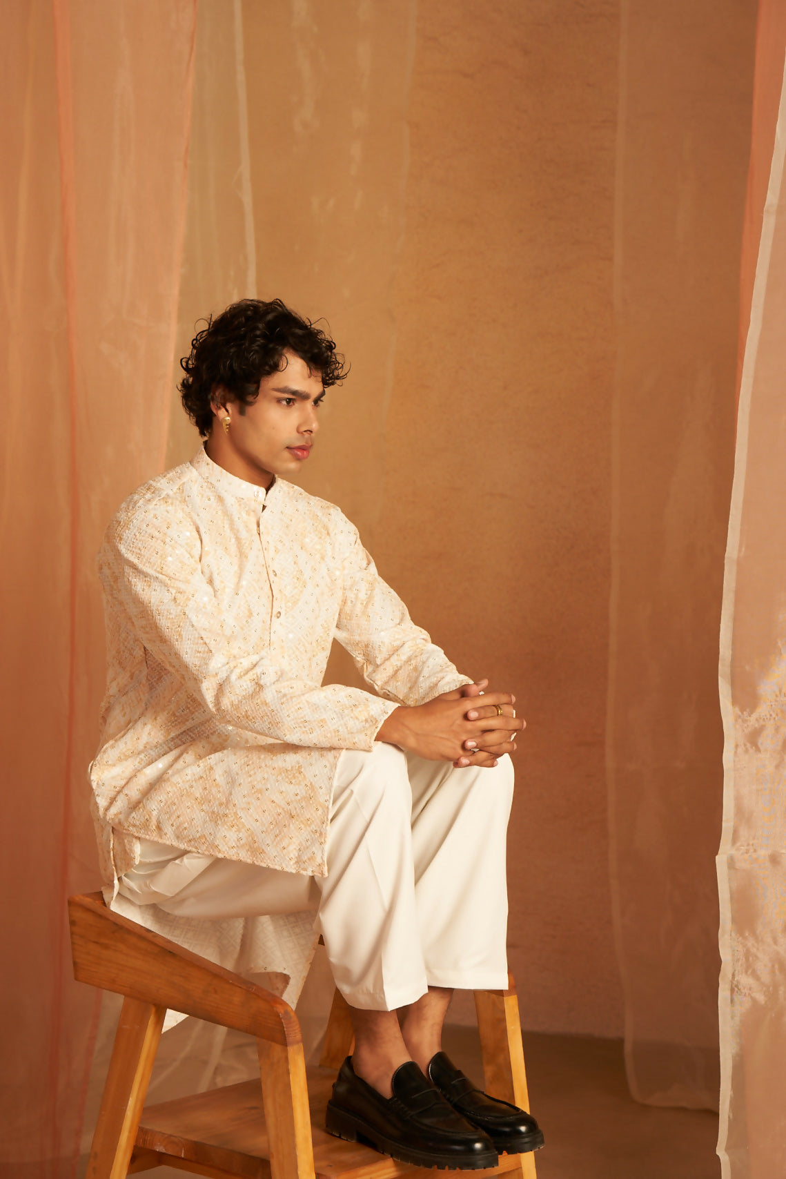 Yellow Viscose Chikankari Embroidery Work Men's Kurta Set - Mahotsav | Grocsy