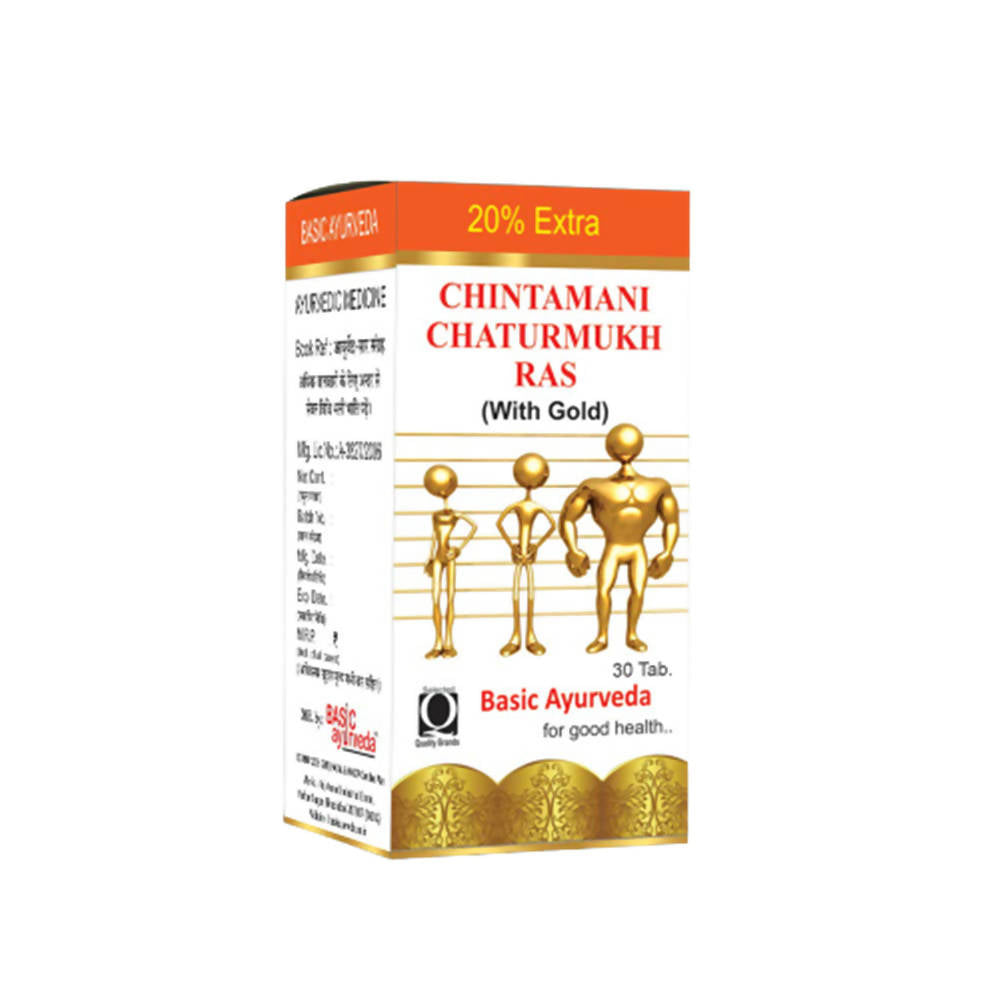 Basic Ayurveda Chintamani Chaturmukh Ras (With Gold) Tablet | Grocsy