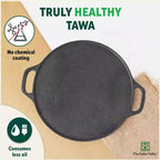 The Indus Valley CASTrong Cast Iron Roti/Dosa Tawa, Pre-seasoned, Nonstick, 100% Pure, Toxin-free, Gas & Induction,Spatula, 30.2cm, 2.4kg | Grocsy