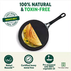 The Indus Valley CASTrong Cast Iron Concave Tawa, Pre-seasoned, Nonstick, 100% Pure, Toxin-free, Spatula, 25.4cm, 1.9kg | Grocsy