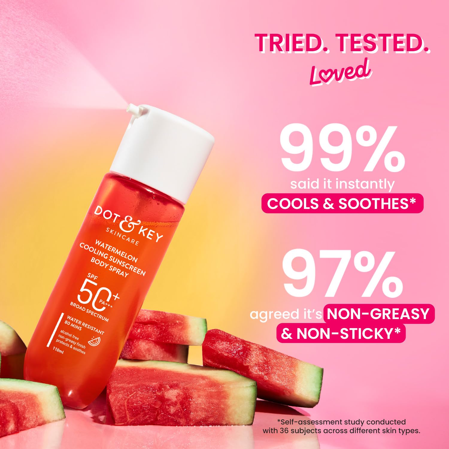Dot & Key Watermelon Cooling Sunscreen Body Spray SPF 40 Pa+++ | Grocsy