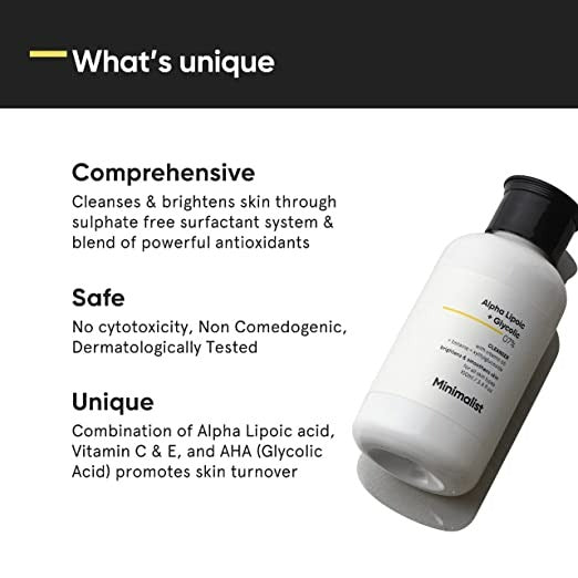 Minimalist Alpha Lipoic + Glycolic 07% Face Cleanser | Grocsy