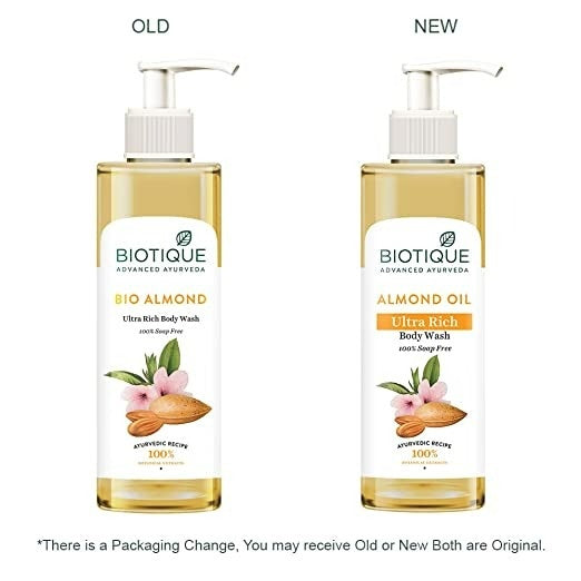 Biotique Advanced Ayurveda Bio Almond Ultra Rich Body Wash | Grocsy