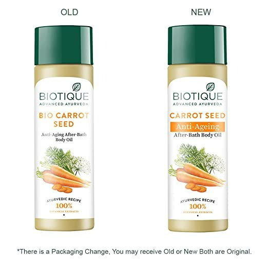 Biotique Advanced Ayurveda Bio Carrot Seed Anti-Aging After-Bath Body Oil | Grocsy