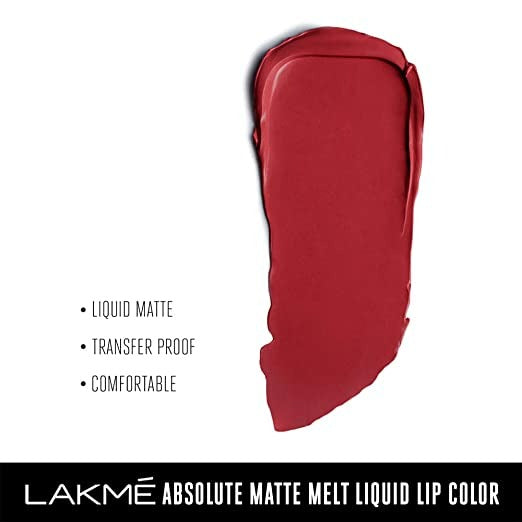 Lakme Absolute Matte Melt Liquid Lip Color-Red Smoke | Grocsy