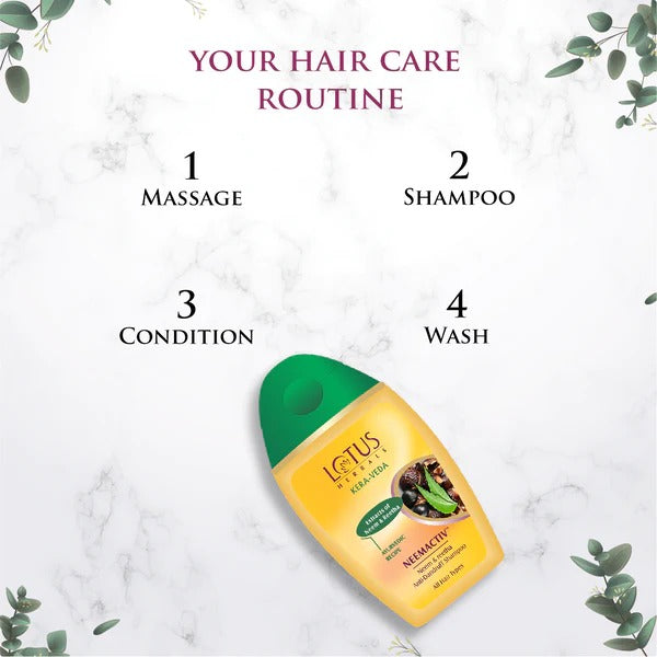 Lotus Herbals Kera-Veda Neemactiv Neem And Reetha Anti Dandruff Shampoo | Grocsy