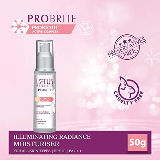 Lotus Herbals Probrite Illuminating Radiance Moisturiser | Grocsy