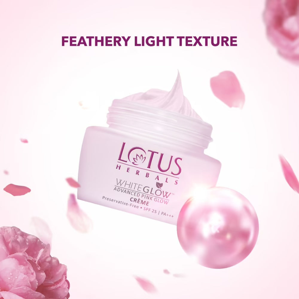 Lotus Herbals Whiteglow Advanced Pink Glow Creme Spf 25 I PA+++ | Grocsy