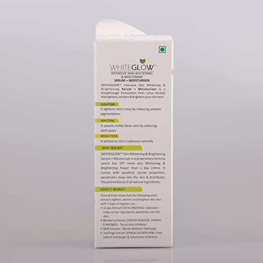 Lotus Herbals Whiteglow Intensive Skin Serum + Moisturiser | Grocsy