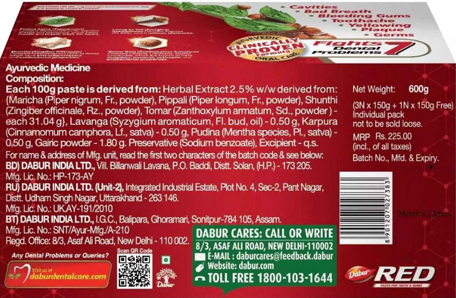Dabur Red Paste, (Buy 3 Get 1 Free) | Grocsy