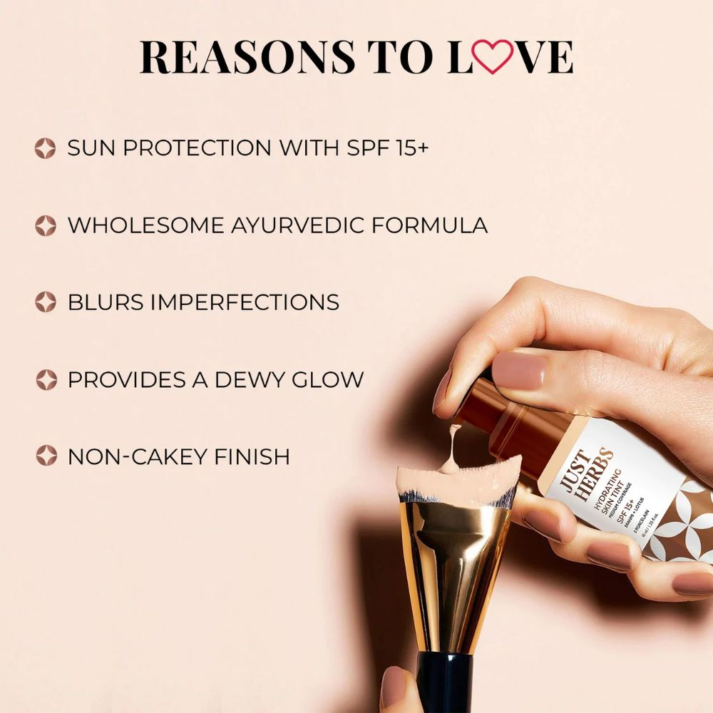 Just Herbs Herb Enriched Skin Tint Medium Coverage Broad-Spectrum Sun Protection - Porcelain | Grocsy
