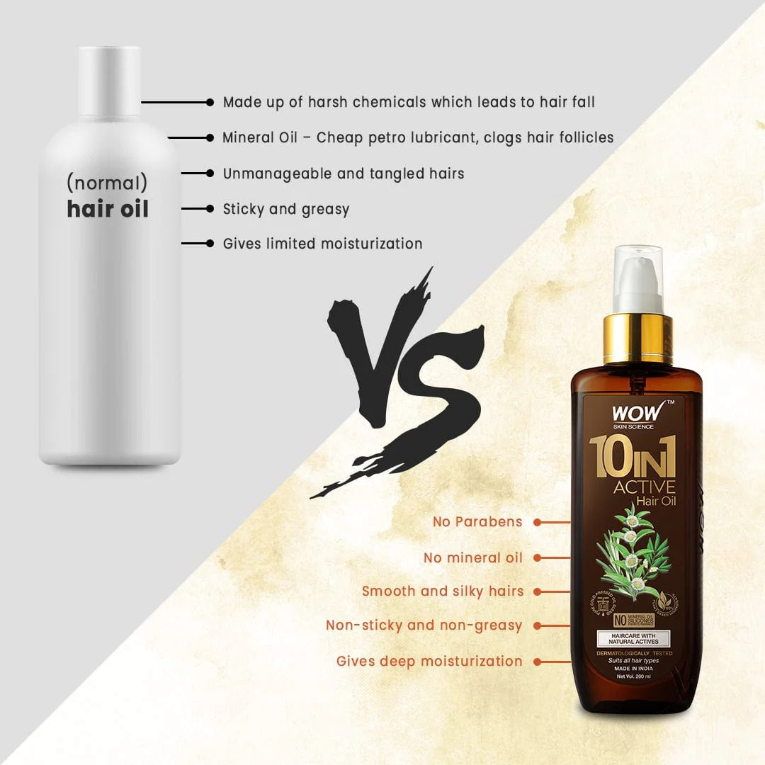 Wow Skin Science 10 In 1 Miracle Hair Oil | Grocsy