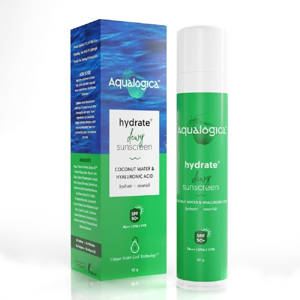Aqualogica Hydrate+ Sunscreen with Coconut water & Hyaluronic Acid | Grocsy