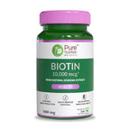 Pure Nutrition Biotin 10,000mcg from Natural Sesbania Extract Veg Tablets | Grocsy