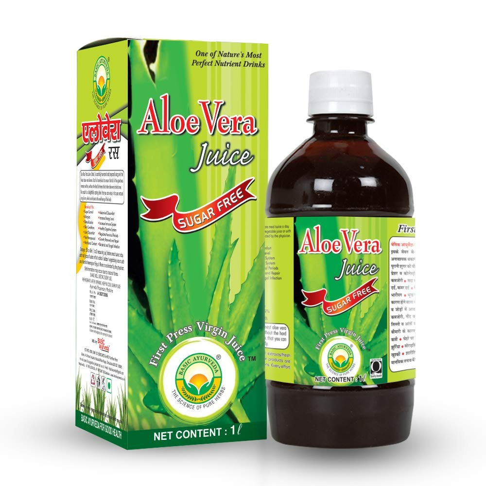 Basic Ayurveda Aloe Vera Juice With Fiber | Grocsy