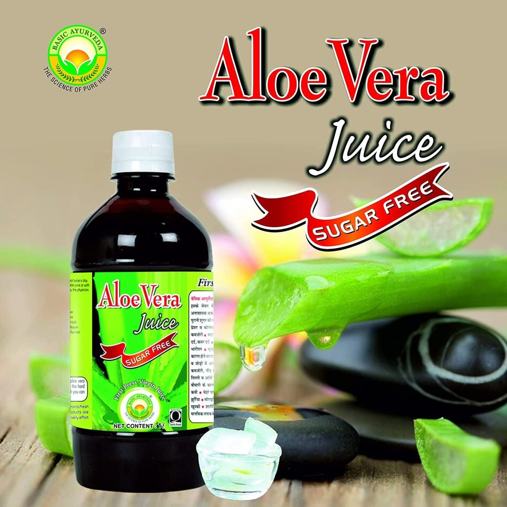 Basic Ayurveda Aloe Vera Juice With Fiber | Grocsy