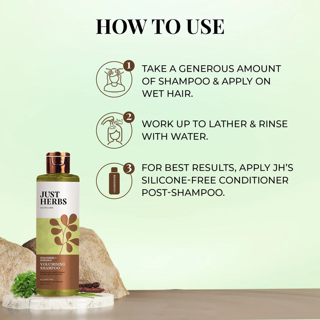 Just Herbs Lush Methi-Shikakai Shampoo | Grocsy